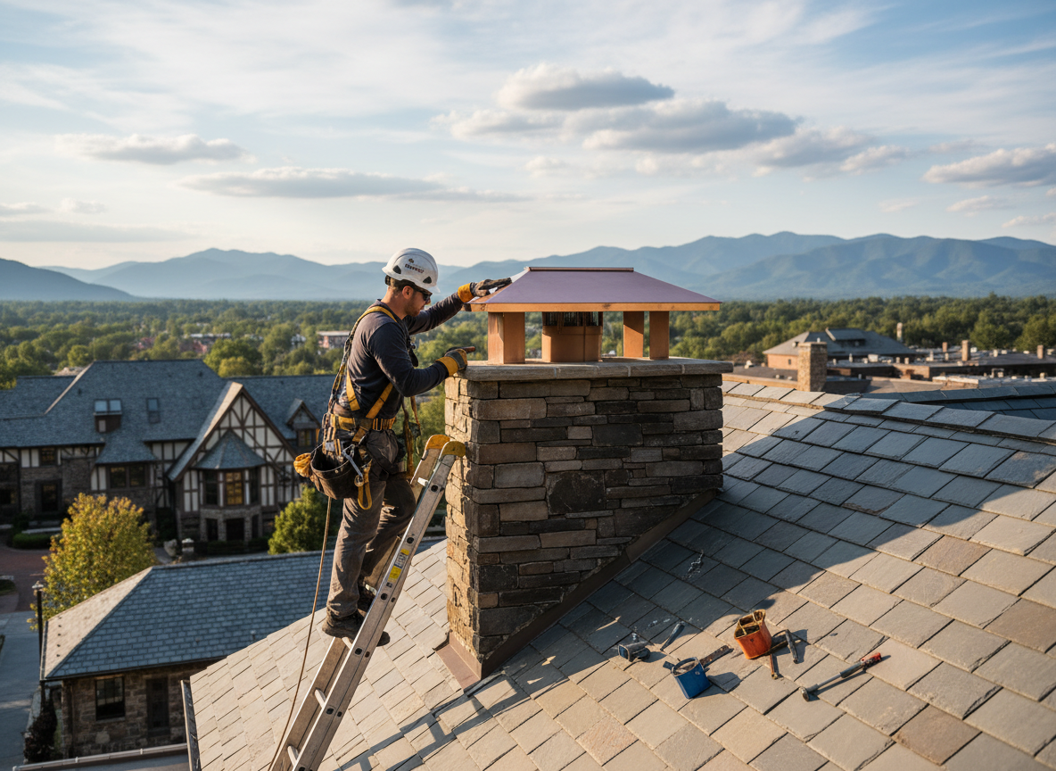chimney cap installation in Ashville