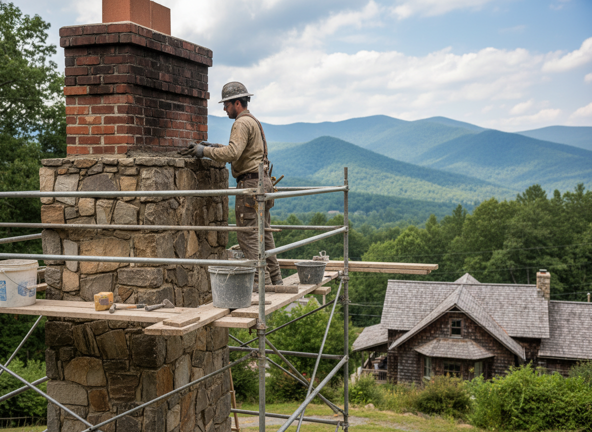 chimney mortar repair in Ashville