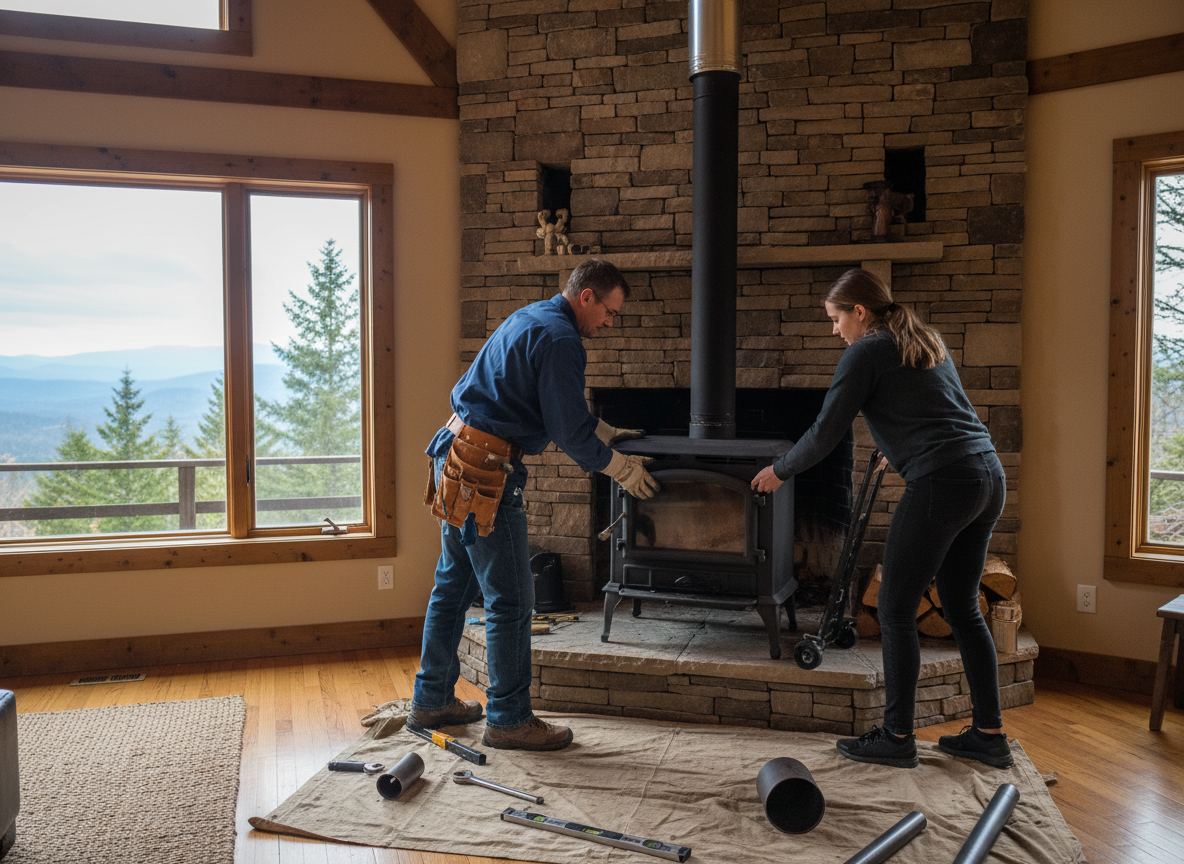 fireplace installation in Ashville